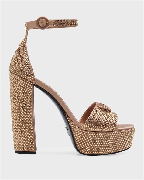 women's leather ankle-strap platform sandals flat prada|prada leather sandals.